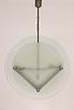 Art Deco Clear & Frosted Glass Ceiling Fixture
