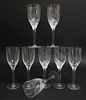 8 Lalique Etched Wine Stems, 'Ange' pattern
