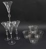 4 Lalique Champagne Glasses & 4 Bowls