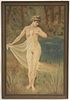 Female Nude in a Landscape, W/C, circa 1900