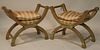 Pair of Neo-Classic Style Curule Form Benches