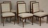 Set of Late Art Deco Oak & Mahogany Dining Chairs