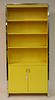 Modern Chrome & Yellow Lacquer Bookcase