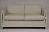 Milo Baughman Style Cream Leather & Chrome Couch