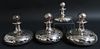 4 Silver Overlay Art Nouveau Glass Perfumes
