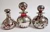 3 Sterling Silver Overlay Ruby Red Perfumes