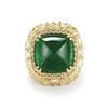 17.57ct Sugarloaf Emerald And 11.93ct Diamond Ring