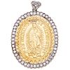 MEDAL WITH DIAMONDS. 18K YELLOW AND WHITE GOLD