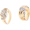 TWO RINGS WITH DIAMONDS. 14K YELLOW GOLD