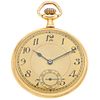 POCKET WATCH WITH ENAMEL. 18K YELLOW GOLD