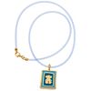 CHOKER AND PENDANT WITH ENAMEL. 18K YELLOW GOLD