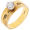 SOLITAIRE RING. 14K YELLOW GOLD
