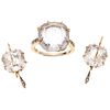 RING AND EARRINGS SET WITH QUARTZ AND DIAMONDS. 18K YELLOW GOLD. H. STERN