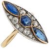 SAPPHIRES RING AND DIAMONDS. 18K YELLOW GOLD