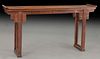 Chinese Qing carved rosewood altar table,