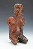 Pre-Columbian Nayarit Pottery Seated Figure, Ht. 12"