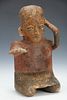 Pre-Columbian Jalisco Pottery Seated Figure, Ht. 11"