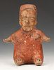Pre-Columbian Jalisco Pottery Seated Figure, Ht. 7.5"