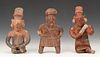 Three Pre-Columbian Nayarit Pottery Figures, Ht. 6.5"