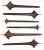 Six Massive African Iron Currency Swords, 69"