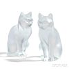 Pair of Lalique Sitting Cats