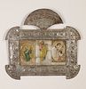 Tin Frame with Three Devotional Cards, ca. 1885