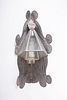 Tin Corner Sconce with Glass Shade, ca. 1930
