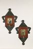 Pair of Tin Candle Sconce with Devotional Prints