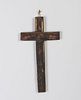 Wooden Cross with Straw Inlay, 19th Century