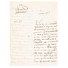 Guerrero, Vicente. Carta Dirigida al Secretario de Estado y del Despacho de la Guerra y Marina, Antonio de Medina. Tixtla, 1822. Signature.