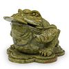 Large Light Green Jade Frog with Coin