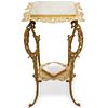 Gilt Iron and Marble Pedestal Table