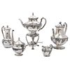 Tea Set. U.S.A. 20th Century. BARBOUR SILVER Co. QUADRUPLE. Teapot, coffee maker, samovar, sugar bowl, cream bowl.