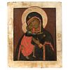 Our Lady of Vladimir. Russia. Ca. 1900. Icon, Oil on Wood with Gold Detailing.