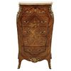 Chest of Drawers. Early 20th Century. BOMBÉ Style. Carved wood with bronze applications and marble top.