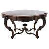 Table. Early 20th Century. VICTORIAN Style.Ebonized and Carved Wood.