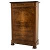 Secretaire-Cabinet. France. 19th Century. Veneered maple wood with marble top.