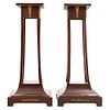 Pair of Pedestals. 20th Century. EMPIRE Style. Carved wood with metal applications.