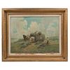 Cart of Hay. 19th Century. Oil on canvas. Signed "Maisley".