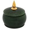 18 Karat Gold and Spinach Jade Round Box with Cover by Piaget Geneve