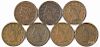 Seven large cents, 1850-1856, VG-VF.