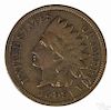 Indian Head cent, 1909 S, VG with a nick at the date.