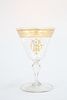 A VENETIAN ENAMEL AND GILT PAINTED WINE GLASS, PROBABLY SALVIATI, MURANO, l