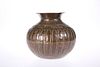A MIDDLE EASTERN COPPER TUMBLER VASE, with reeded bulbous body, 19th Centur
