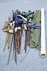 COLLECTION OF OLD FISHING RODS AND OTHER TACKLE ITEMS comprising: 1 Hardy “