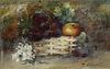 EARLY 20th CENTURY SCHOOL, STILL LIFE OF FRUIT AND FLOWERS IN A BASKET, ind