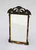 A 1920'S CHINOISERIE LACQUER FRETWORK MIRROR, with bevelled mirror plate. 8