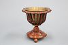 A DUTCH MAHOGANY AND BRASS JARDINIERE, LATE 19TH CENTURY, with slatted side