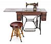 DOM DeLUISE SEWING TABLE AND STOOL