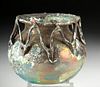 Stunning Roman Glass Jar - Rigaree On Neck